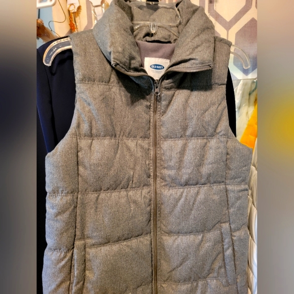 Old Navy Unisex Gray Wool Blend Full Zip Fleece Lined Vest NWOT Med - Picture 1 of 10